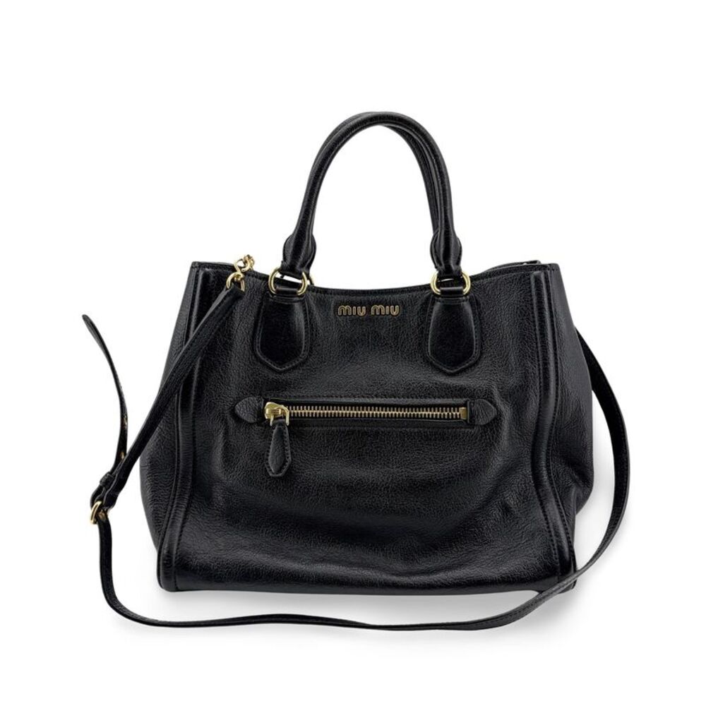 Miu Miu Vitello Fenix 2-Way Tote Bag Black